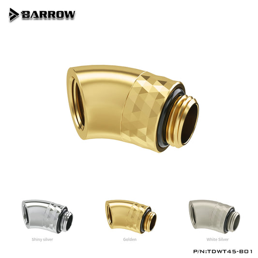 Barrow G1/4''Thread 45 Degree Fitting Adapter Water Cooling, Adaptors Water Cooling Fitting, TDWT45-B01