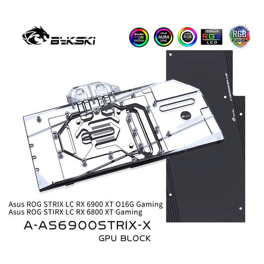 Bykski GPU Water Cooling Block For Asus ROG STRIX LC RX 6900XT/6800XT Gaming, A-AS6900STRIX-X