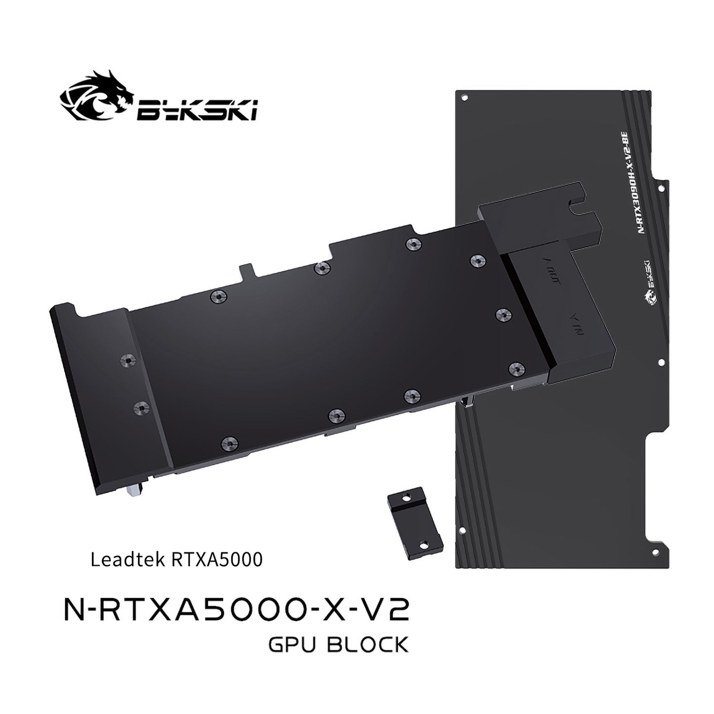 Bykski GPU Block For Leadtek RTX A5000, High Heat Resistance Material POM + Full Metal Construction, With Backplate Full Cover GPU Water Cooling Cooler Radiator Block, N-RTXA5000-X-V2