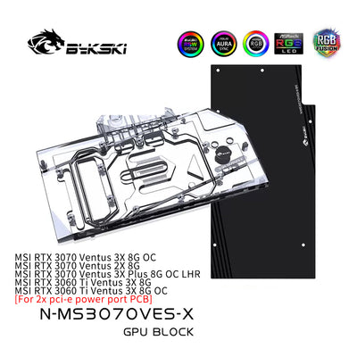 Bykski 3070 GPU Water Cooling Block For MSI RTX 3070/3060Ti Ventus, Graphics Card Liquid Cooler | Water Cooling Block