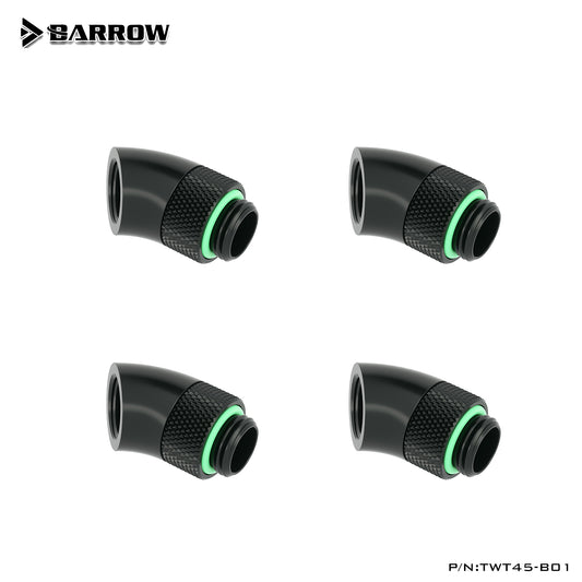 Barrow 45 Degree Rotary Fitting G1/4" Rotatable 45° 4Pcs Adapter Water Cooler Equipment Adjust Connect Direction Pc Part
