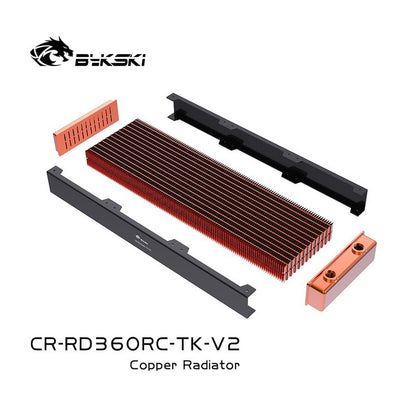 Radiateur en cuivre Bykski 360 mm Série RC Dissipation thermique haute performance Épaisseur 40 mm pour refroidisseur de ventilateur 12 cm, CR-RD360RC-TK-V2