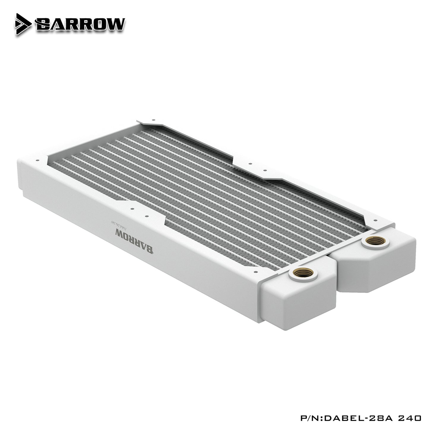 Barrow 120/240/360/480 Red Copper Radiator, Black/White 28mm Thickness G1/4" Thread High-density Revolving Heat Dissipation Passageway Radiator, For Water Cooling System, Dabel-28b Dabel-28a