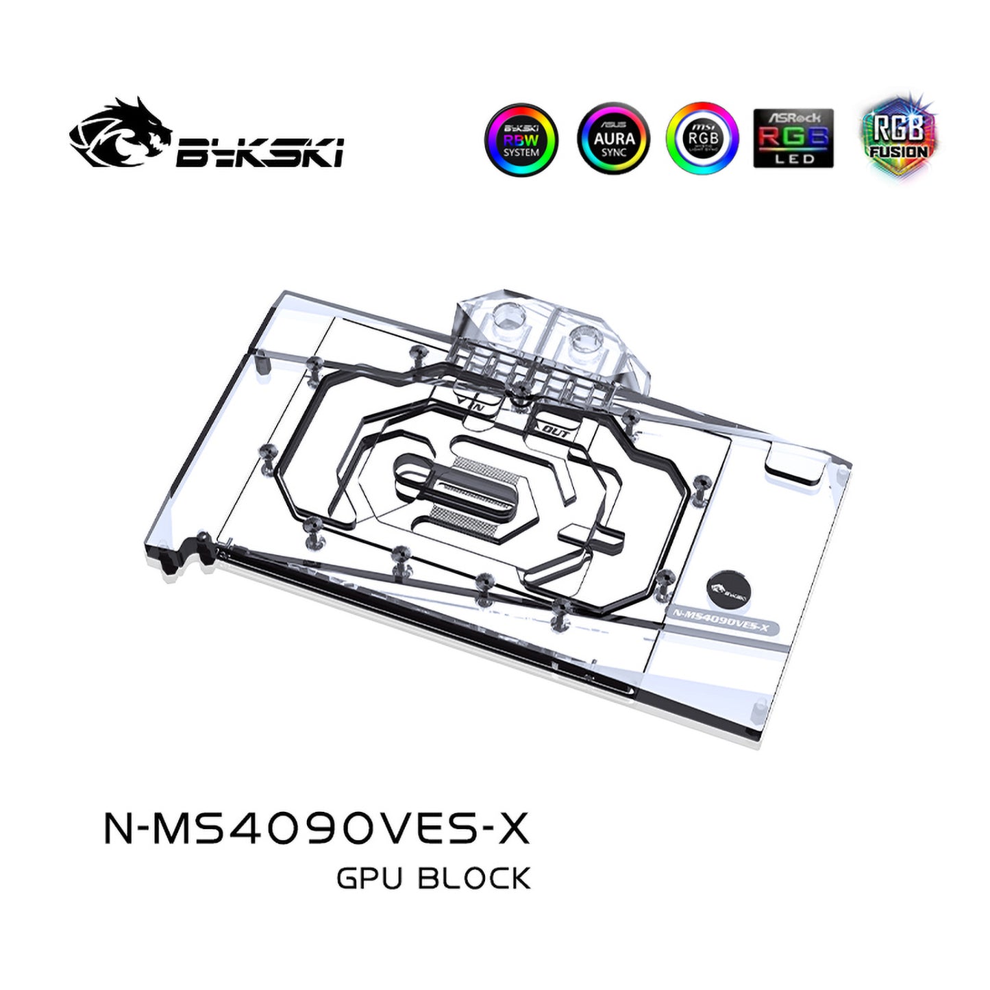 Bykski GPU Water Block For MSI RTX 4090 Ventus 3X 24G OC, Full Cover With Backplate PC Water Cooling Cooler, N-MS4090VES-X