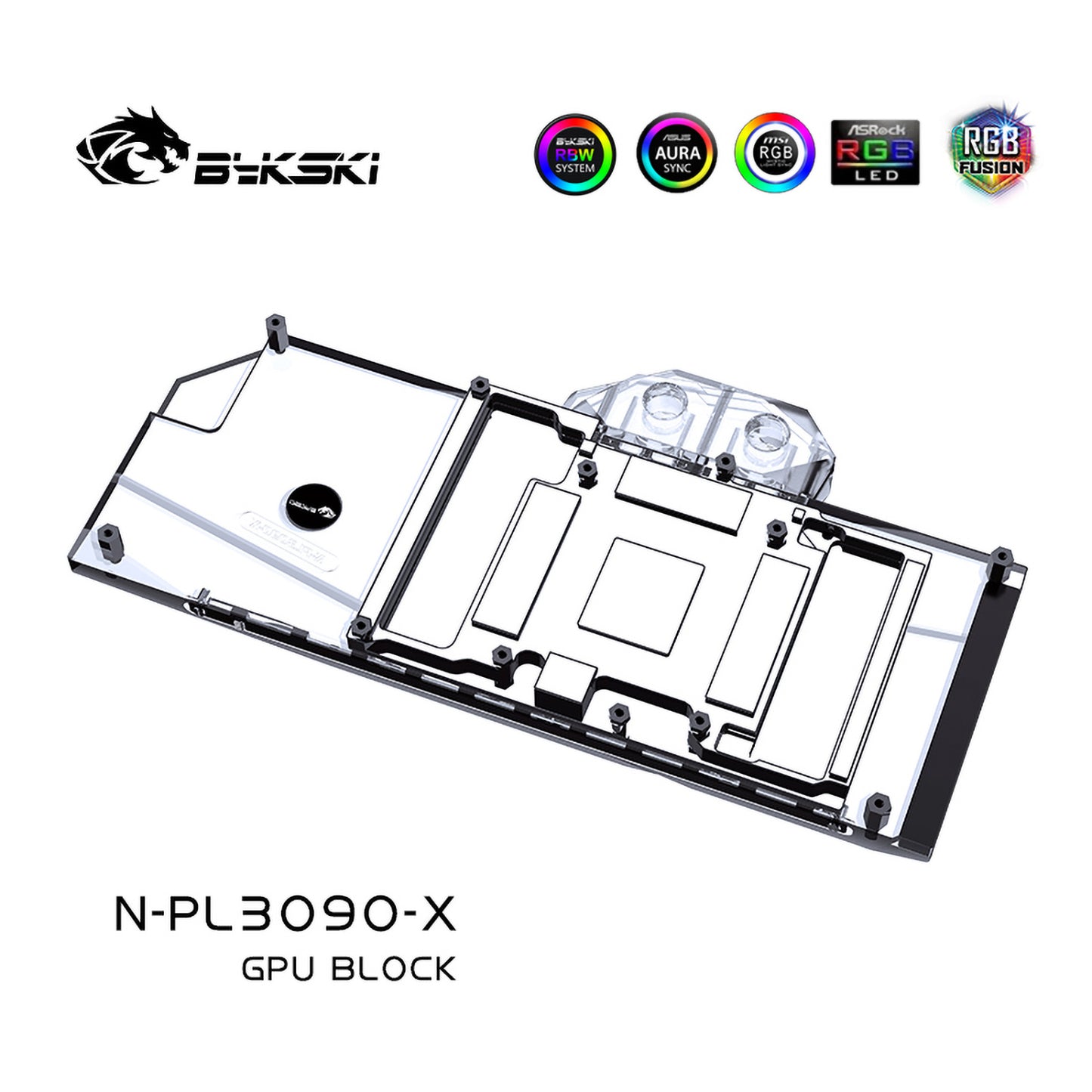 Bykski GPU Water Block For Peladn / Zotac / Manli RTX 3080 / Nvidia 3090 (turbine version) / CANDUES 3090, PC Water Cooling Cooler, N-PL3090-X