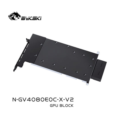 Bykski GPU Block For Gigabyte RTX 4080 16G Eagle / AERO / Master / Gaming, High Heat Resistance Material POM + Full Metal Construction, With Backplate Full Cover GPU Water Cooling Cooler Radiator Block, N-GV4080EOC-X-V2