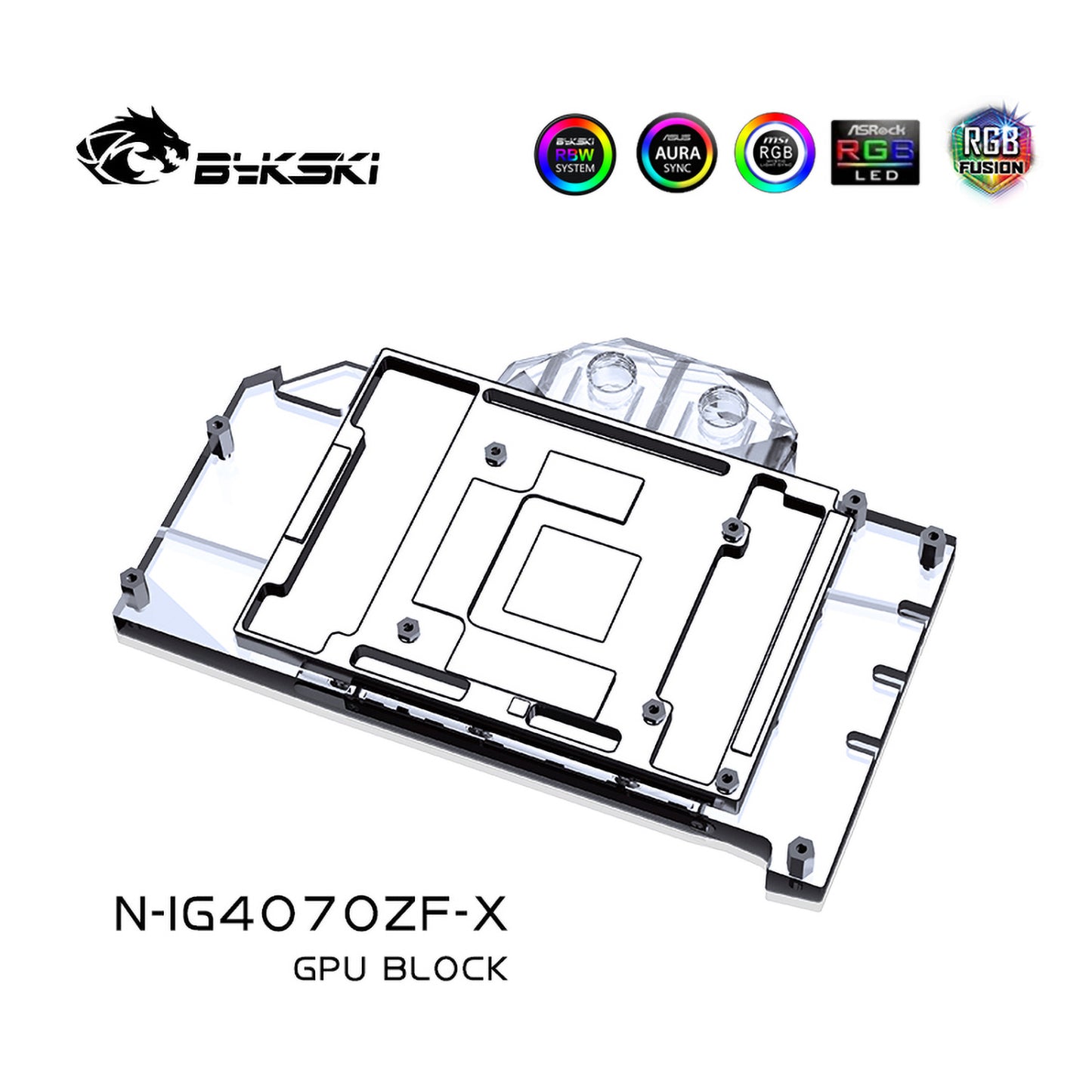Bykski GPU Water Block For Colorful RTX 4070 Battle-AX, Full Cover With Backplate PC Water Cooling Cooler, N-IG4070ZF-X