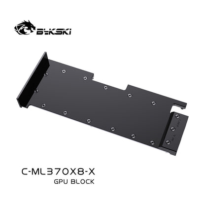 Bykski GPU Block For Cambricon MLU370-X8, High Heat Resistance Material POM + Full Metal Construction, With Backplate Full Cover GPU Water Cooling Cooler Radiator Block, C-ML370X8-X
