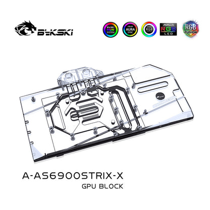 Bykski GPU Water Cooling Block For Asus ROG STRIX LC RX 6900XT/6800XT Gaming, A-AS6900STRIX-X