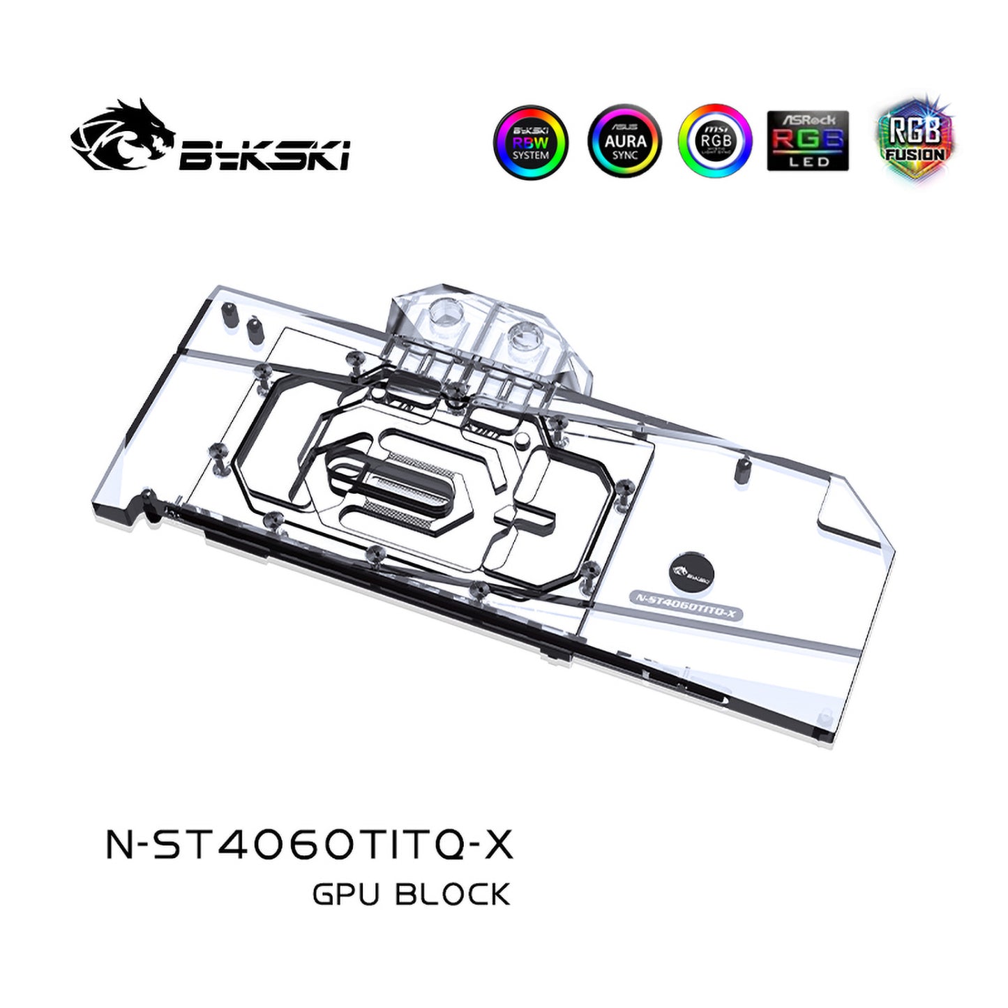 Bykski GPU Water Block For Zotac RTX 4060 Ti Apocalypse OC, Full Cover With Backplate PC Water Cooling Cooler, N-ST4060TITQ-X