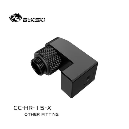 Bykski 15mm Offset Fitting, G1/4" Rotatable Adapter, Water Cooling Connector, CC-HR-15-X