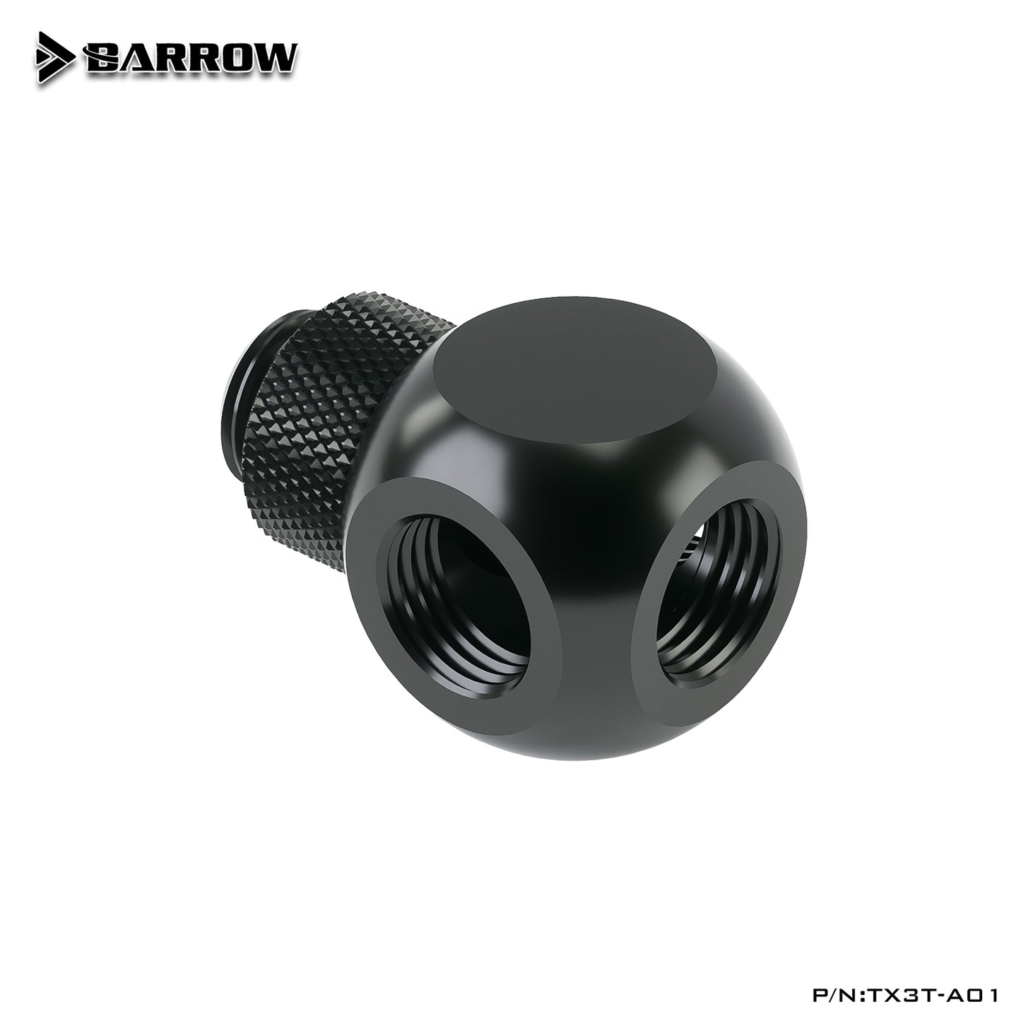 Barrow TX4T-A01 G1/4 "X4 noir argent Extender rotation 4 voies adaptateur cubique siège refroidissement par eau accessoires informatiques