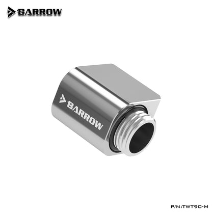Barrow MINI 90 Degree Rotating Adapter,  21MM Adapter Fitting, Water Cooling Tube Angled Fitting, TWT90-M