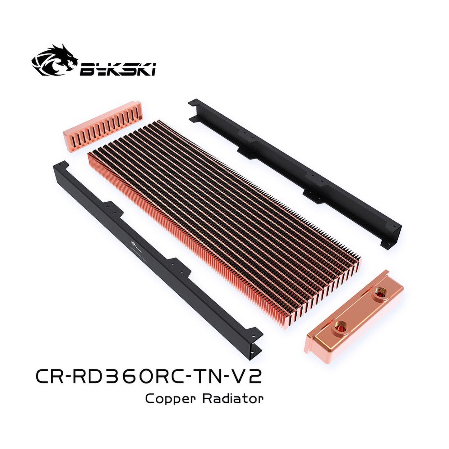 Bykski 30mm Red Copper Radiator, RC Series High-performance Heat Dissipation, Black/White 120/240/360/480 Thickness For 12cm Fan Cooler, CR-RDRC-TN-V2