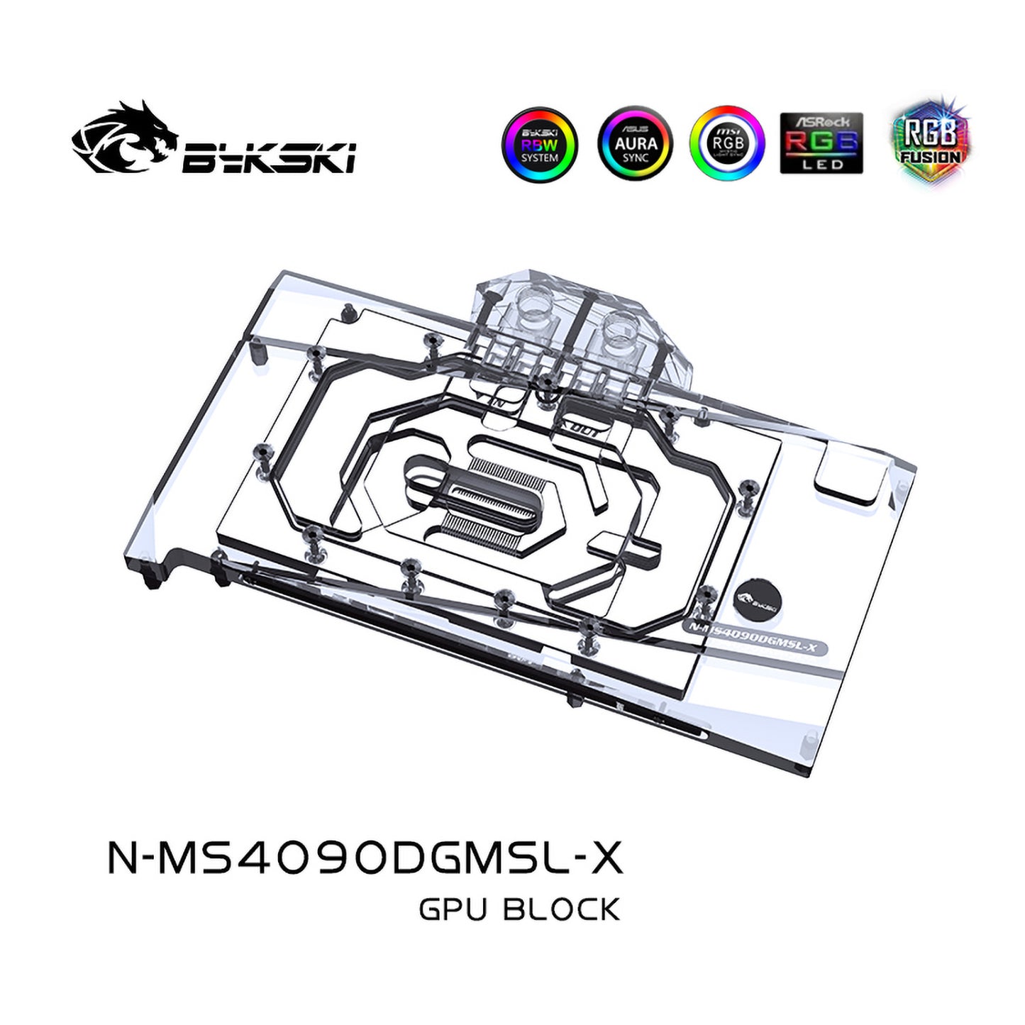 Bykski GPU Water Block For MSI RTX 4090 D 24G Gaming X Slim, Full Cover With Backplate PC Water Cooling Cooler, N-MS4090DGMSL-X