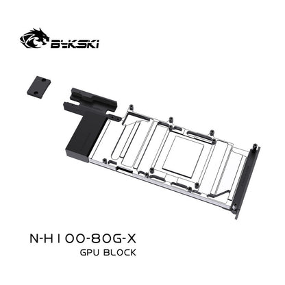 Bykski GPU Block For Nvidia H160 80G / H800 80G, High Heat Resistance Material POM + Full Metal Construction, With Backplate Full Cover GPU Water Cooling Cooler Radiator Block, N-H100-80G-X