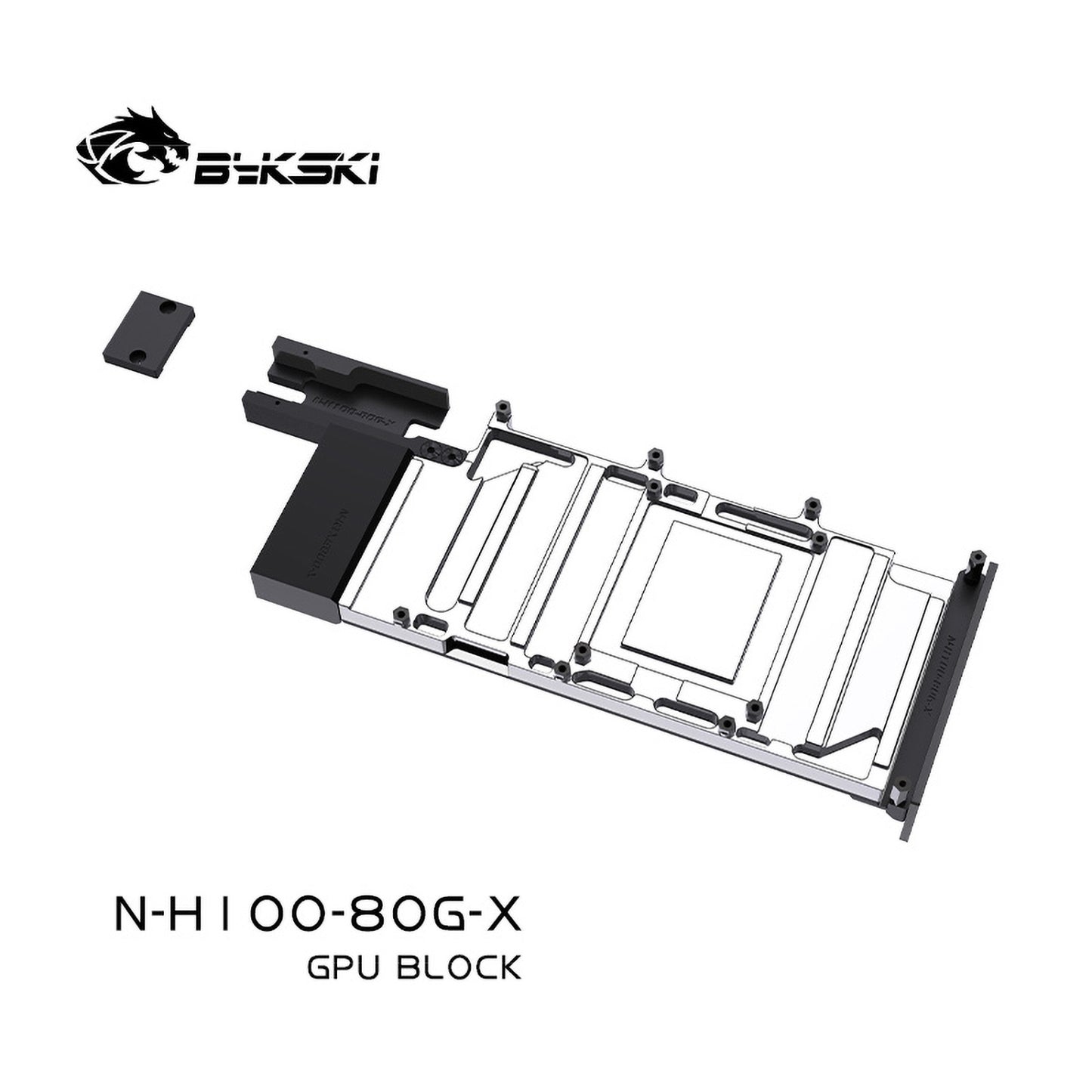 Bykski GPU Block For Nvidia H100 80G / H800 80G, High Heat Resistance Material POM + Full Metal Construction, With Backplate Full Cover GPU Water Cooling Cooler Radiator Block, N-H100-80G-X