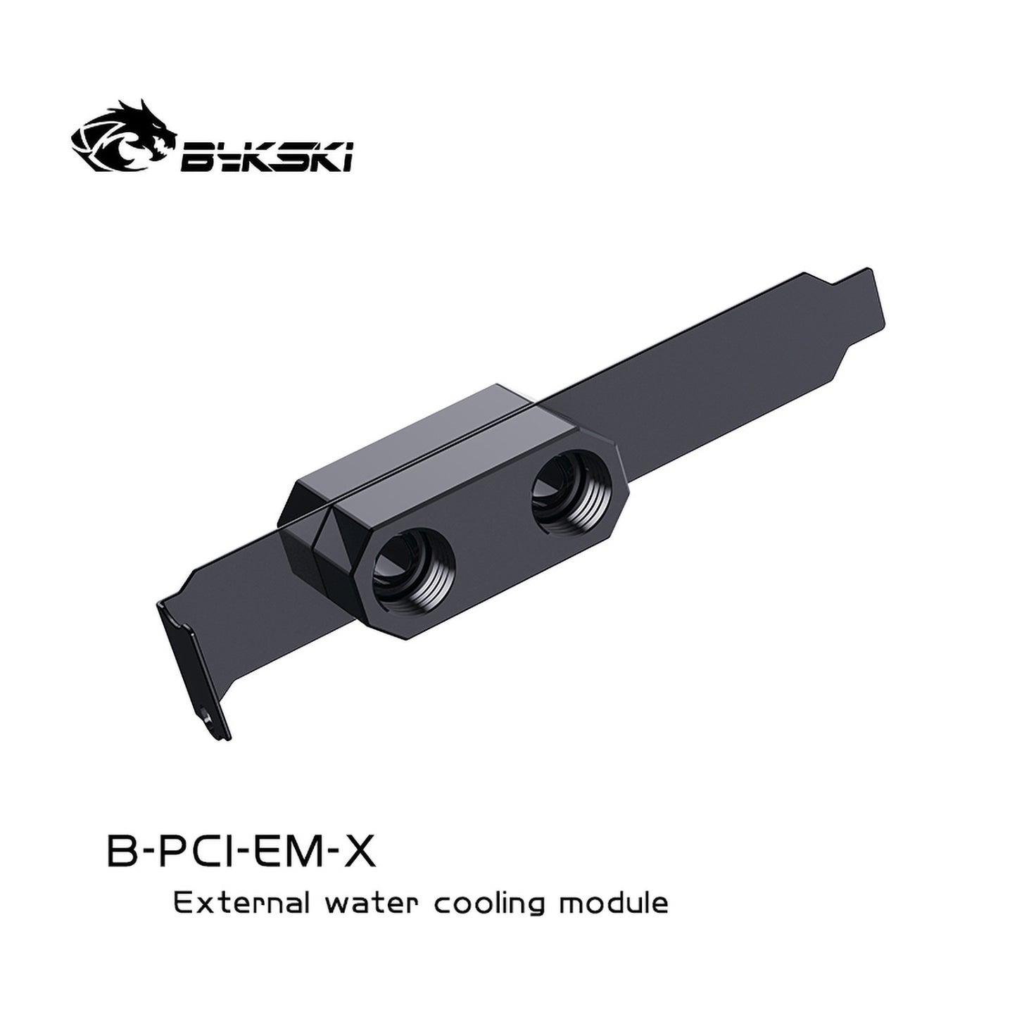 Bykski PCI-E Baffle With Crossing With G1/4" Ports, Modular For External Equipment And Tubeway Layout, Connection For Through Case Wall, Water Cooling Modify Accessory, B-PCI-EM-X