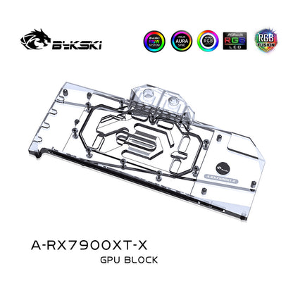 Bykski GPU Water Block For AMD Radeon RX 7900 XT, Full Cover With Backplate PC Water Cooling Cooler, A-RX7900XT-X