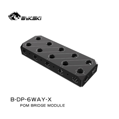 Bykski Water Distributor, POM Bridge Modul With Up To 6 Sets Diverter, Series Connection Tool, B-DP-6WAY-X