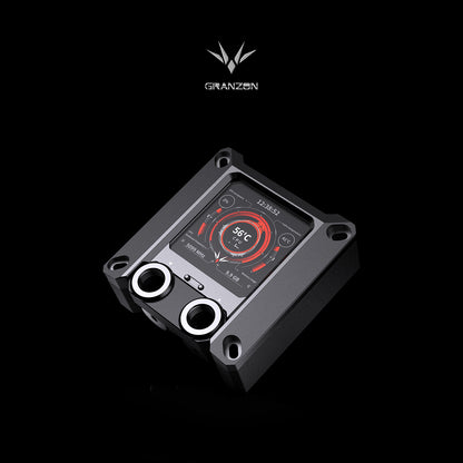 Granzon Digital Display CPU Water Cooling Block, For Intel and AMD CPU, Can Be Used As AIDA64 Secondary Screen / Dynamic Wallpaper Screen, Real-time Temperature Monitoring Advanced CPU Cooler, GAISC GAMSC