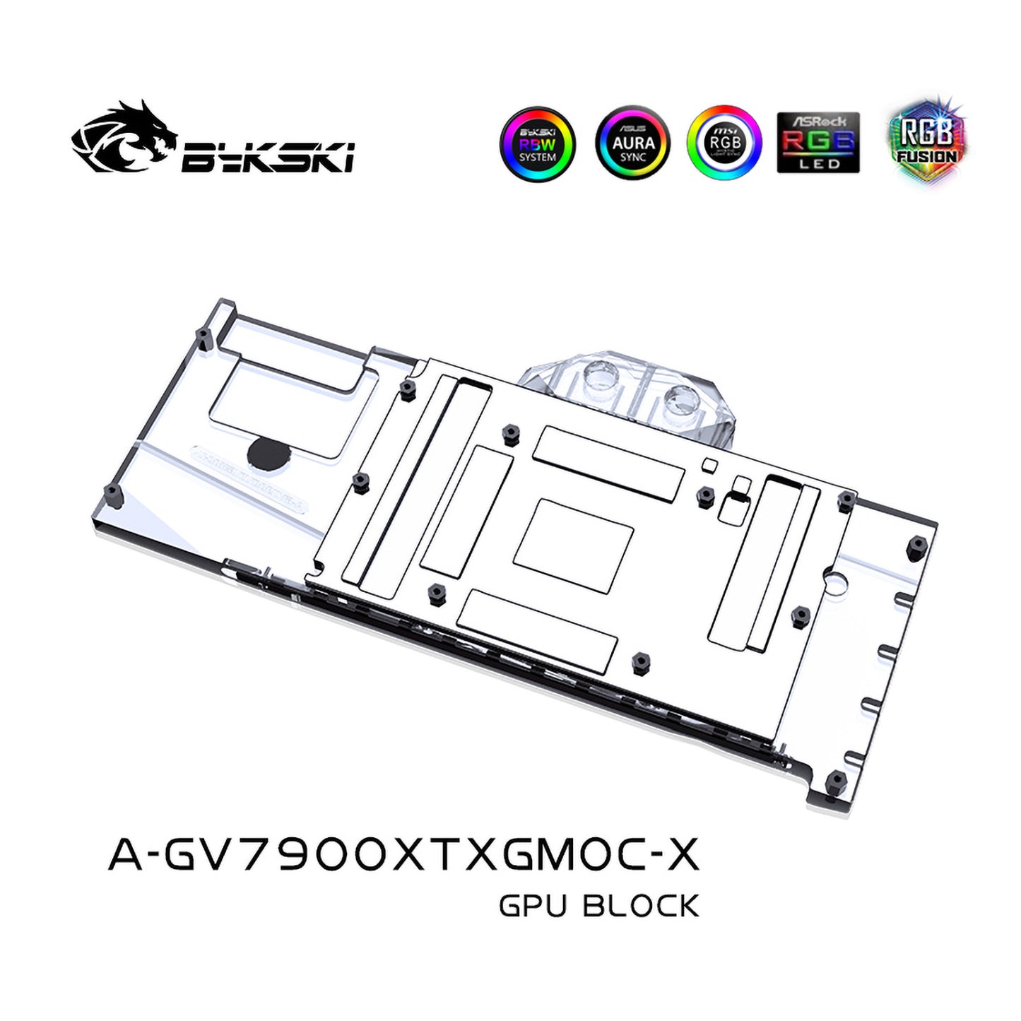 Bykski GPU Water Block For Gigabyte RX 7900 XTX Gaming OC, Full Cover With Backplate PC Water Cooling Cooler, A-GV7900XTXGMOC-X