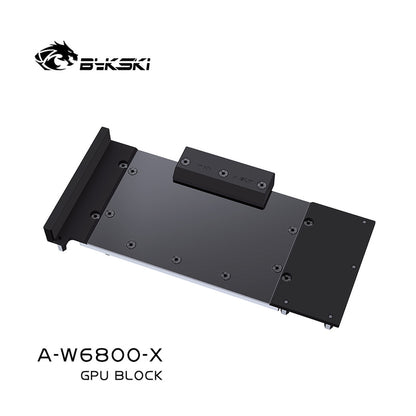 Bykski GPU Block For AMD Radeon Pro W6800, High Heat Resistance Material POM + Full Metal Construction, With Backplate Full Cover GPU Water Cooling Cooler Radiator Block, A-W6800-X