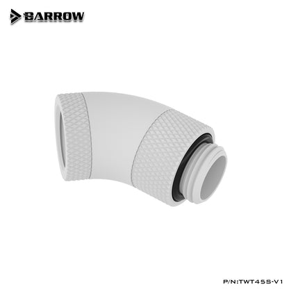 Barrow Noir Blanc Argent G1/4 ''filetage 45 degrés deux adaptateur de montage rotatif tournant 45 degrés adaptateurs de refroidissement par eau TWT45S-V1