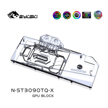 Bykski GPU Water Block For Zotac RTX 3090/3080Ti/3080 Apocalypse, Full Cover With Backplate PC Water Cooling Cooler, N-ST3090TQ-X