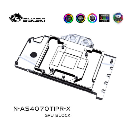 Bykski GPU Water Block For Asus ProArt RTX 4070 Ti OC, Full Cover With Backplate PC Water Cooling Cooler, N-AS4070TIPR-X