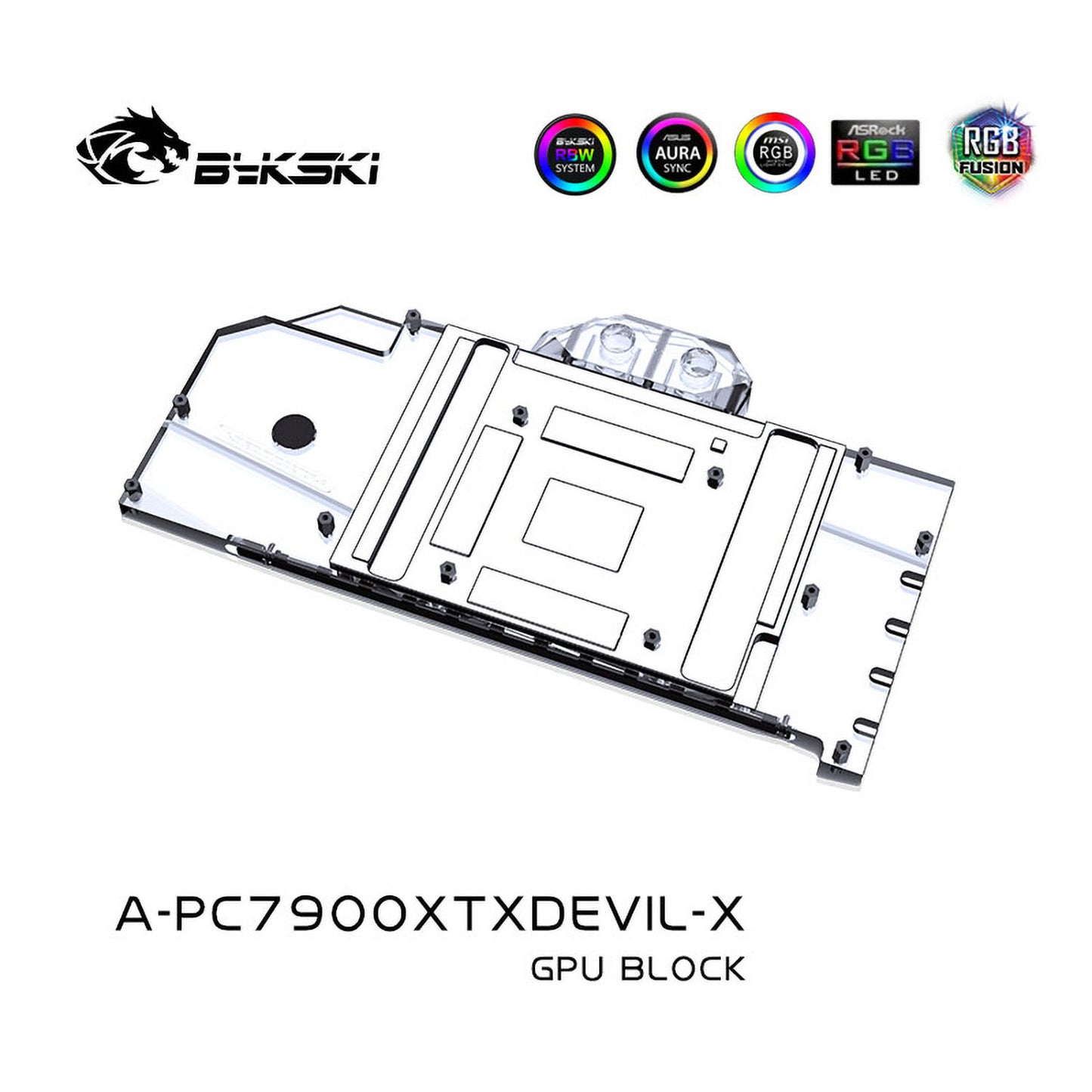 Bykski GPU Water Block For Powercolor RX 7900 XTX Red Devil, Full Cover With Backplate PC Water Cooling Cooler, A-PC7900XTXDEVIL-X