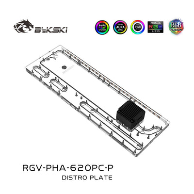 Bykski Distro Plate For Phanteks 620PC Case, Acrylic Waterway Board Combo DDC Pump, 5V A-RGB, RGV-PHA-620PC-P | Distro Plate