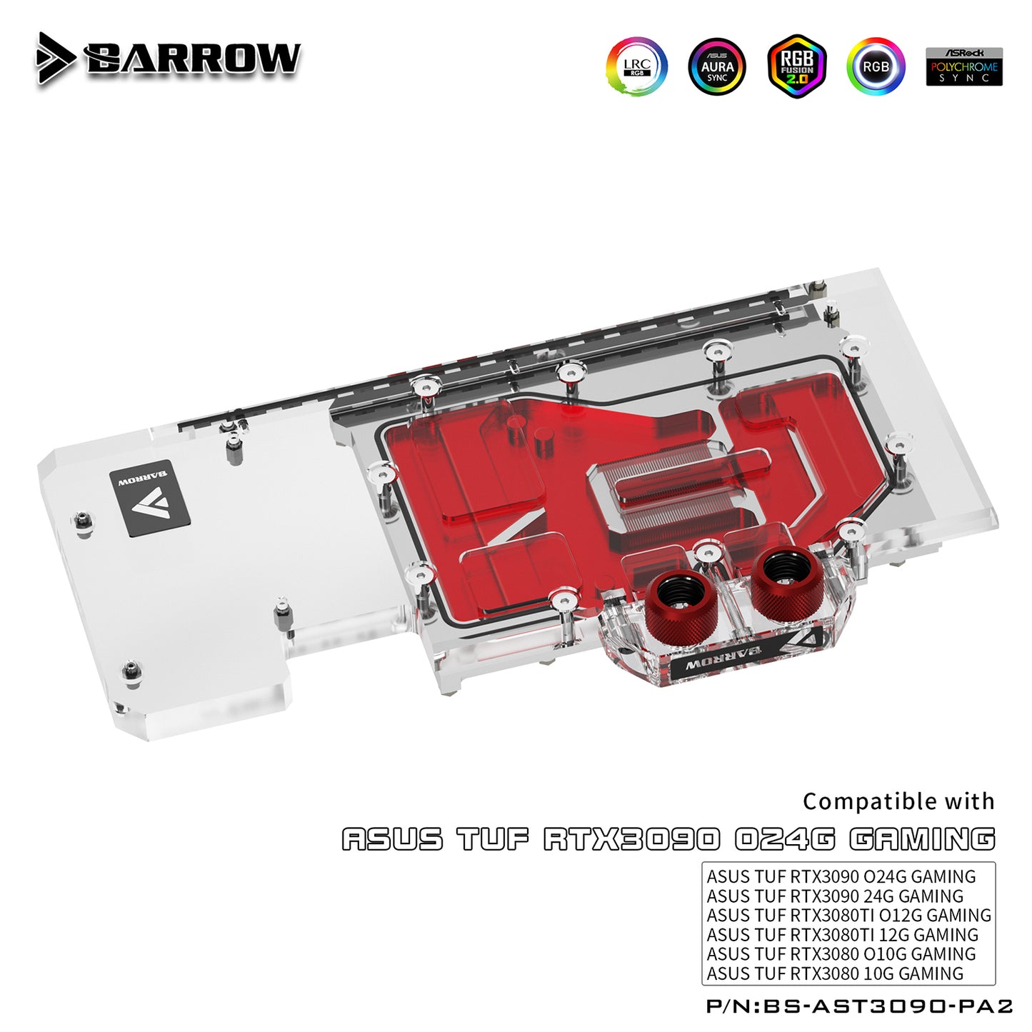 Barrow 3090 3080 Water Block Backplane Block For ASUS TUF 3090 3080 Gaming, All Around Cooler Backplate , BS-AST3090-PA2 B