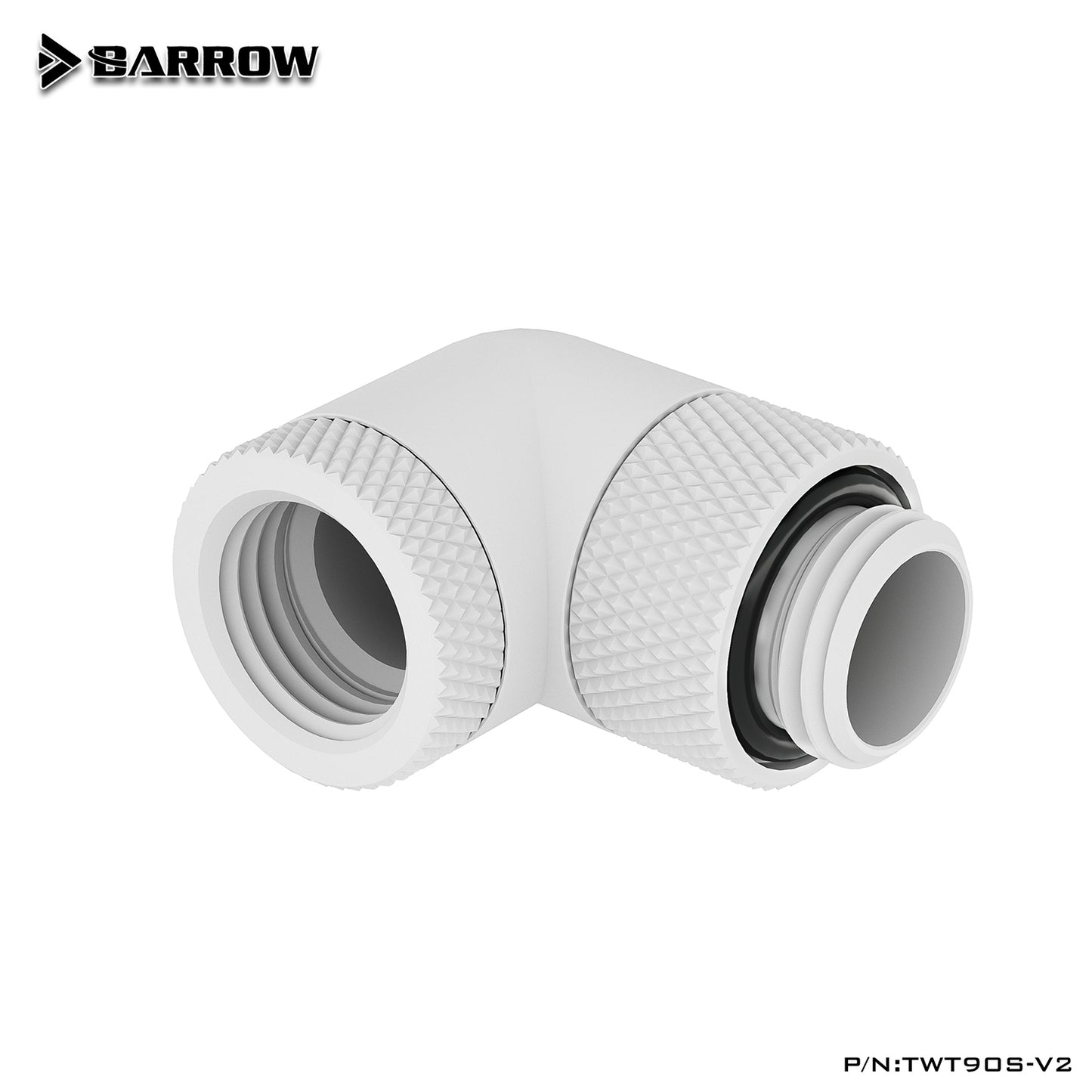 Barrow G1/4''Thread 90 Degree Two Rotary Fitting, Adapter Rotating 90 Degrees Water Cooling Adaptors, TWT90S-V2