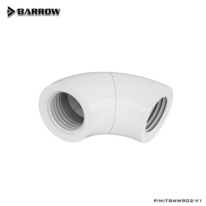 Barrow G1 / 4" 90 Degrees Double, Female 360 Degree Rotatable Water Cooling Connector, TSNW902-V1