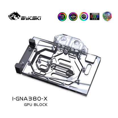 Bykski GPU Water Block For Gunnir Intel Arc A380 Photon 6G OC, Full Cover With Backplate PC Water Cooling Cooler,  I-GNA380-X