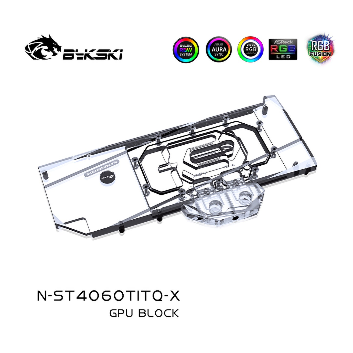 Bykski GPU Water Block For Zotac RTX 4060 Ti Apocalypse OC, Full Cover With Backplate PC Water Cooling Cooler, N-ST4060TITQ-X