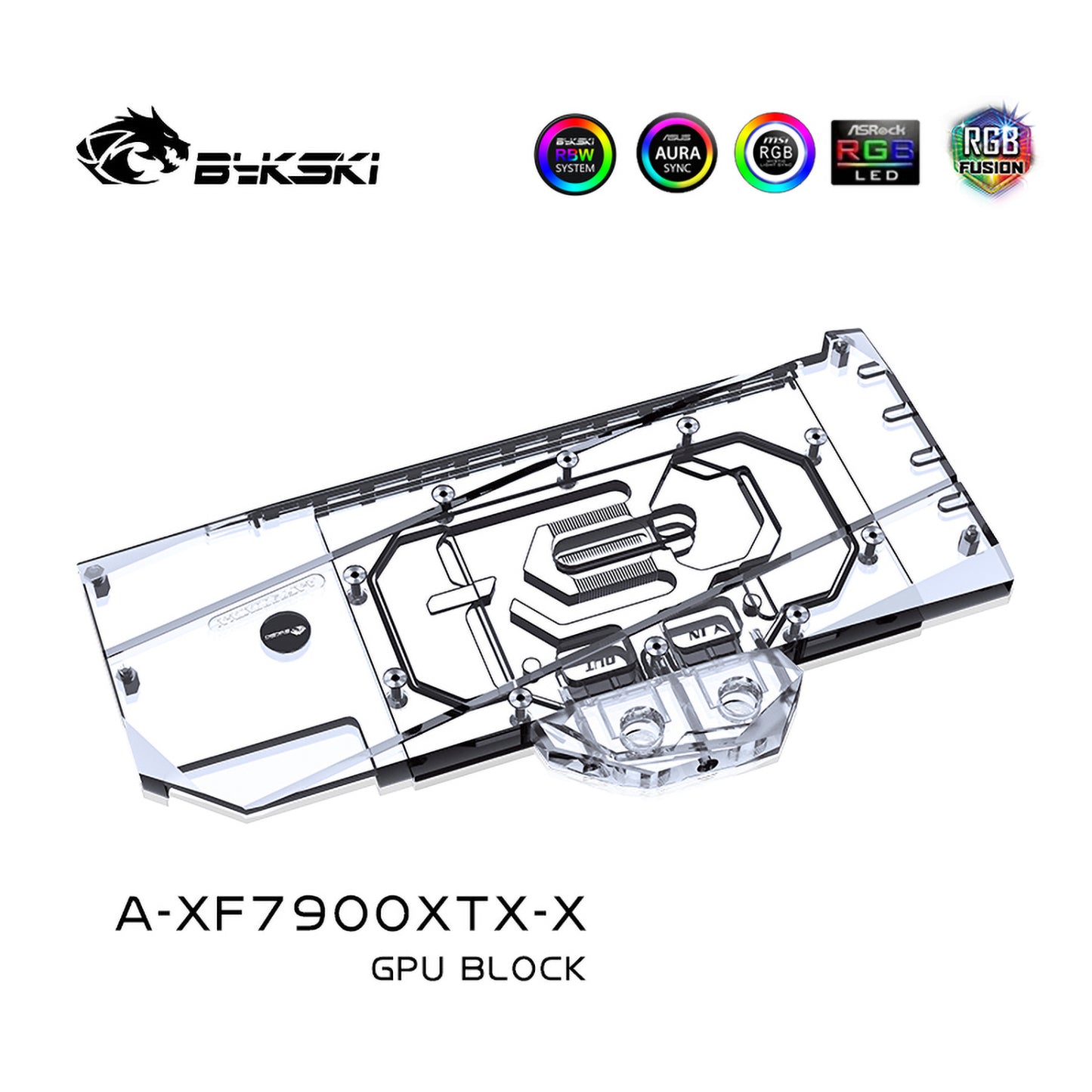 Bykski GPU Water Block For XFX RX 7900 XTX Speedster Merc 310 / Pro 24G , Full Cover With Backplate PC Water Cooling Cooler, A-XF7900XTX-X