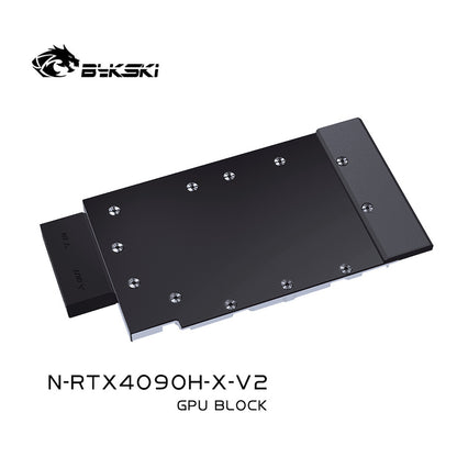 Bykski GPU Block For Nvidia RTX 4090 AIC (Reference), High Heat Resistance Material POM + Full Metal Construction, With Backplate Full Cover GPU Water Cooling Cooler Radiator Block, N-RTX4090H-X-V2