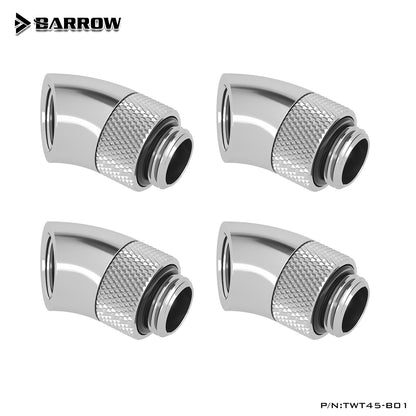 Barrow 45 Degree Rotary Fitting G1/4" Rotatable 45° 4Pcs Adapter Water Cooler Equipment Adjust Connect Direction Pc Part
