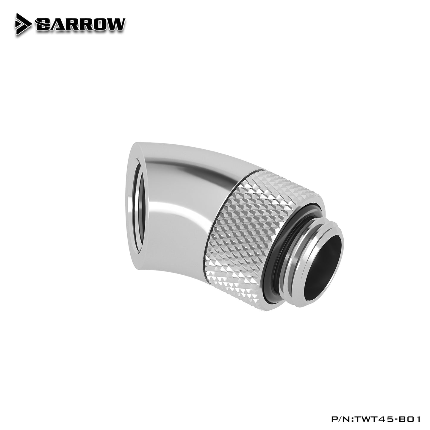Barrow noir blanc argent G1/4 '' filetage 45 degrés adaptateur de montage rotatif rotatif 45 degrés adaptateurs de refroidissement par eau TWT45-B01