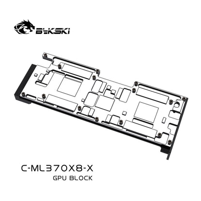 Bykski GPU Block For Cambricon MLU370-X8, High Heat Resistance Material POM + Full Metal Construction, With Backplate Full Cover GPU Water Cooling Cooler Radiator Block, C-ML370X8-X