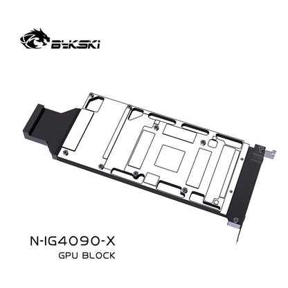 Bykski GPU Block For Colorful RTX 4090 Single Turbine, High Heat Resistance Material POM + Full Metal Construction, With Backplate Full Cover GPU Water Cooling Cooler Radiator Block, N-IG4090-X