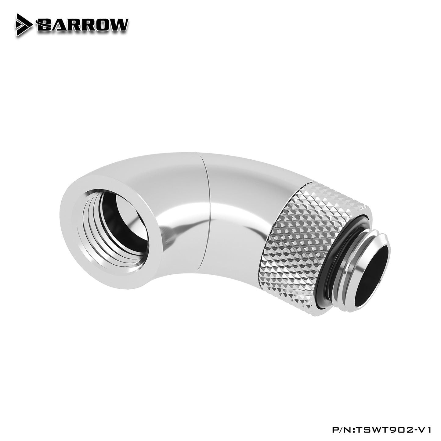 Barrow G1/4" Dual Rotary 90-Degree 360 Degree Rotatable IG1/4" Extender Water Cooling Fittings, TSWT902-V1