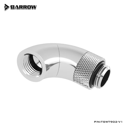 Barrow G1/4 "blanc noir argent double rotatif 90 degrés rotatif à 360 degrés IG1/4" raccords de refroidissement par eau d'extension TSWT902-V1