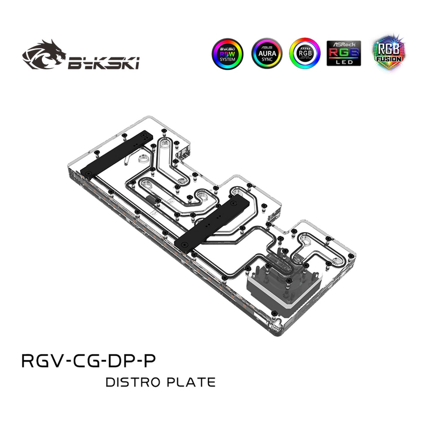 Bykski Distro Plate For Cougar DUOFACE PRO Case, 5V A-RGB Acrylic Waterway Board, Complete Kit For Water Cooling Loop, RGV-CG-DP-P