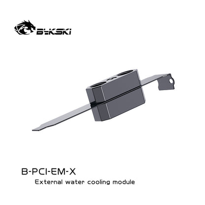 Bykski PCI-E Baffle With Crossing With G1/4" Ports, Modular For External Equipment And Tubeway Layout, Connection For Through Case Wall, Water Cooling Modify Accessory, B-PCI-EM-X