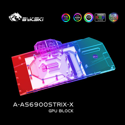 Bykski GPU Water Cooling Block For Asus ROG STRIX LC RX 6900XT/6800XT Gaming, A-AS6900STRIX-X