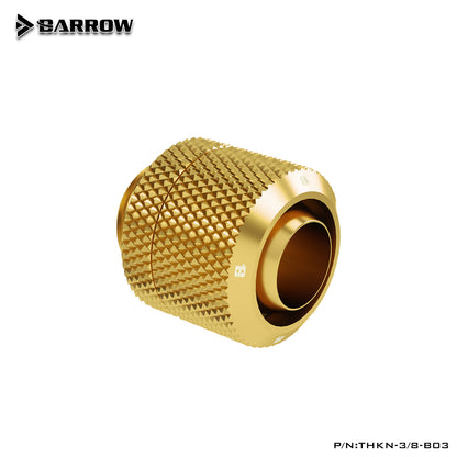 Barrow 10x13mm Soft Tube Fitting, 3/8"ID*1/2"OD G1/4" Compression Connector, Water Cooling Soft Tubing Compression Adapter, THKN-3/8-B03