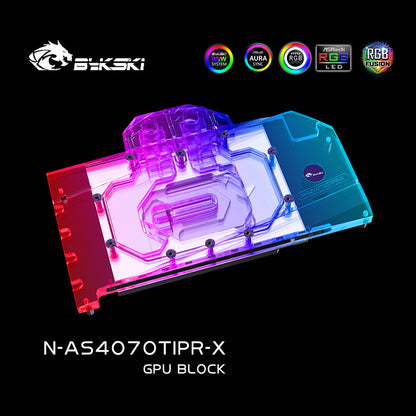 Bykski GPU Water Block For Asus ProArt RTX 4070 Ti OC, Full Cover With Backplate PC Water Cooling Cooler, N-AS4070TIPR-X